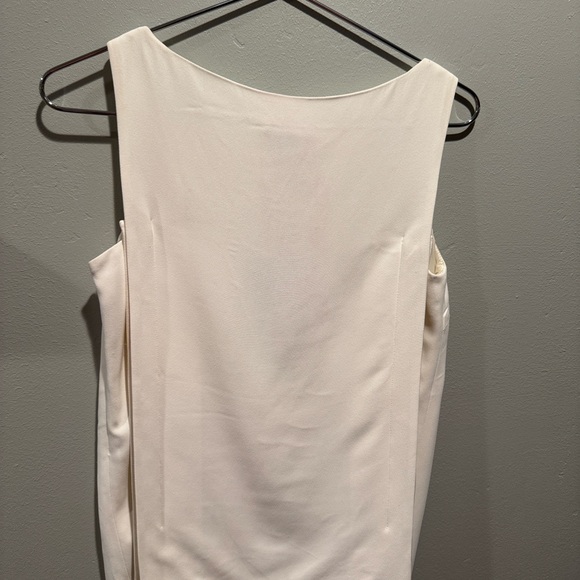 New NWT Escada Ivory White Minimalist Sleeveless Cape Back Long Blouse Top - Picture 16 of 16